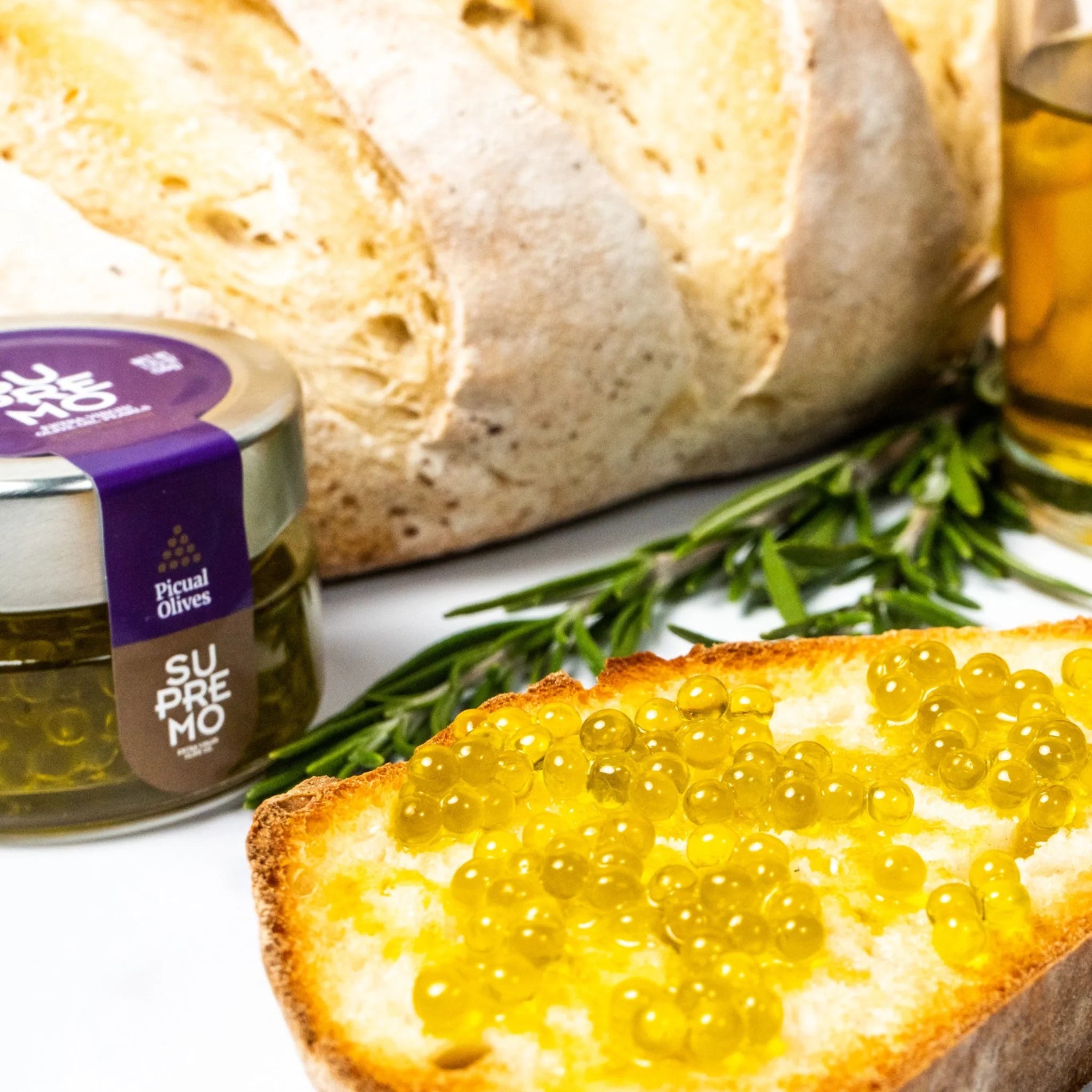 Ypač tyro alyvuogių aliejaus veganiški ikrai „Supremo EVOO Pearls“