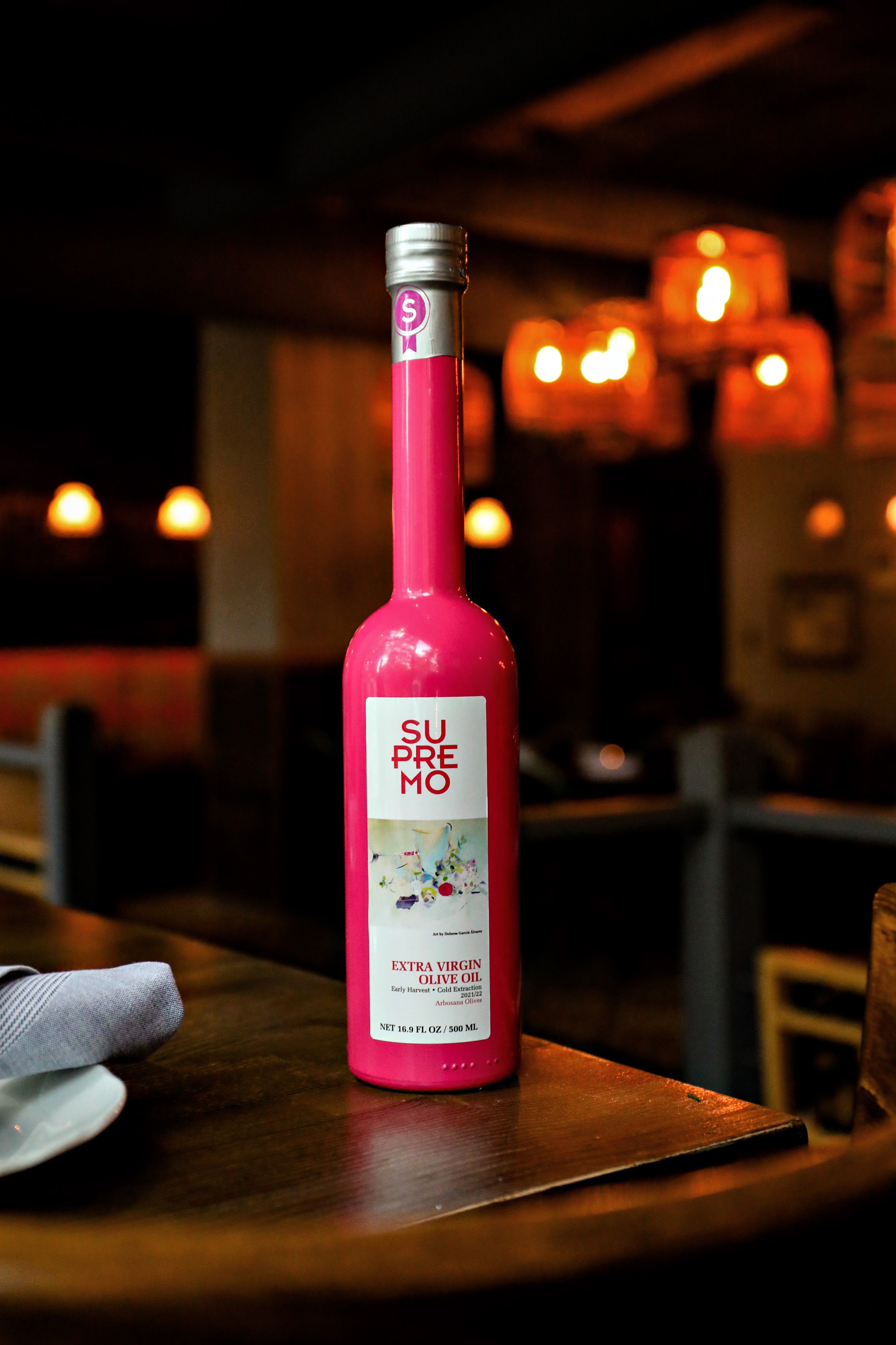 Ypač tyras alyvuogių aliejus SUPREMO ARBOSANA, pagamintas iš 100% Arbosana veislės alyvuogių