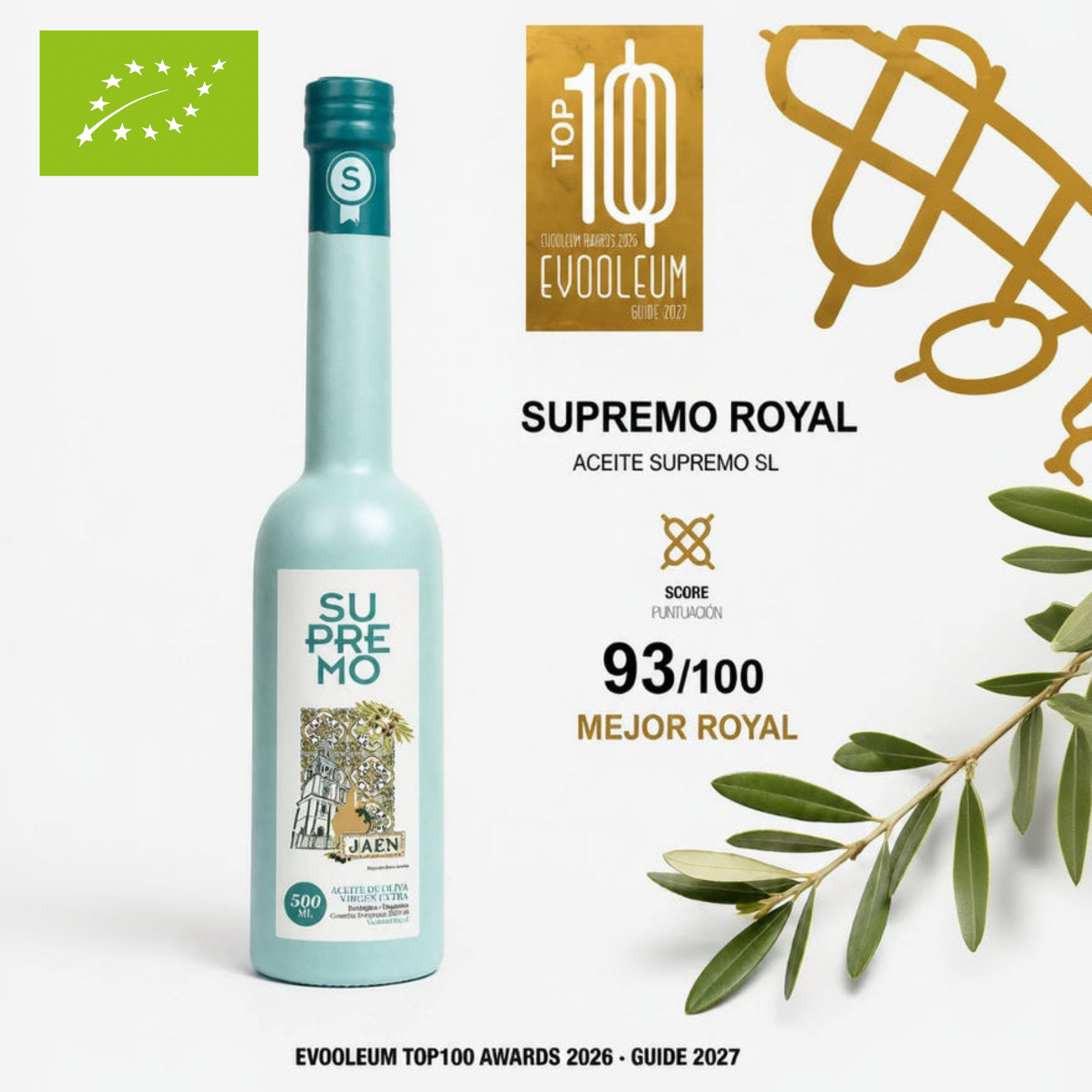Ekologiškas ypač tyras gourmet alyvuogių aliejus SUPREMO ROYAL