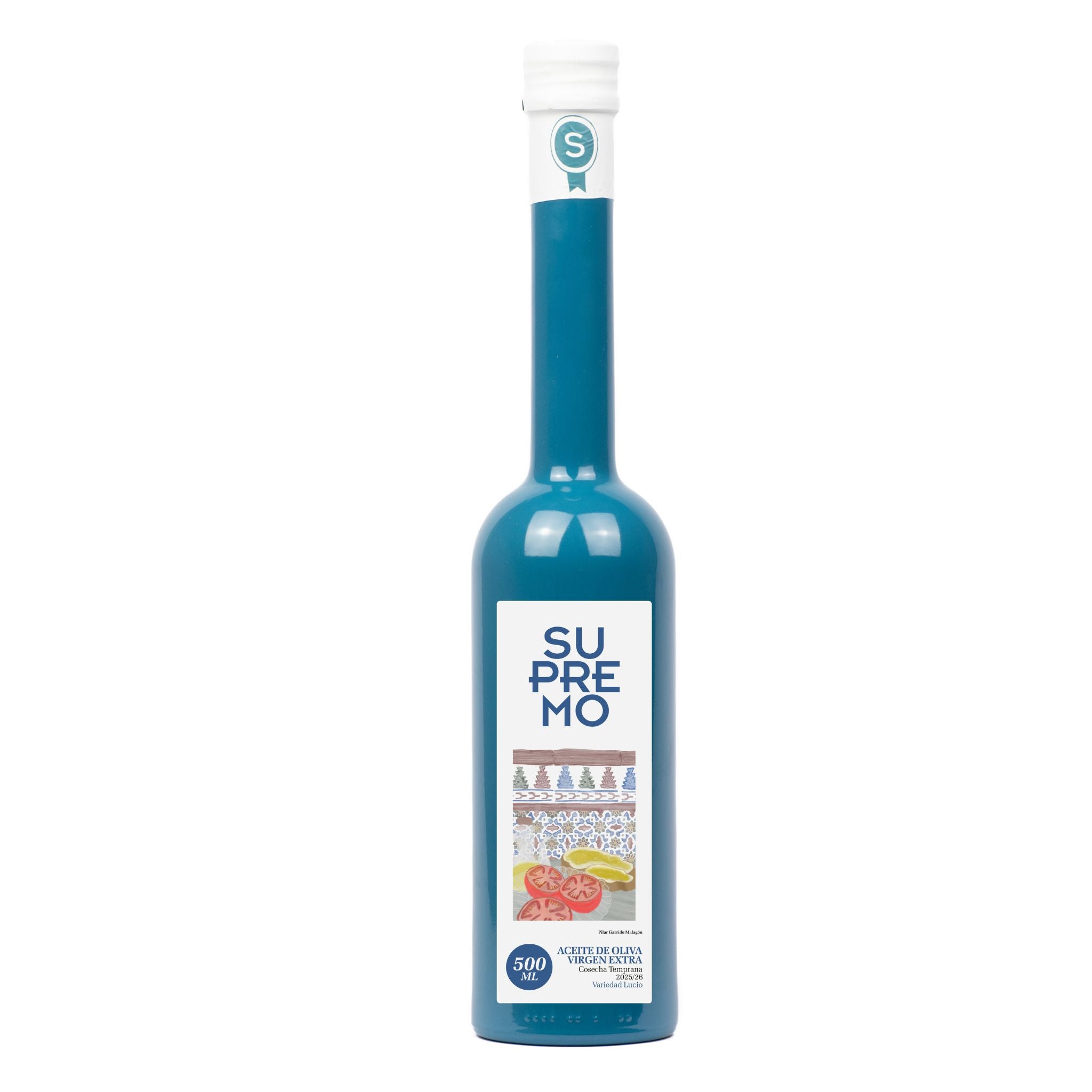 Ekologiškas ypač tyras gourmet alyvuogių aliejus SUPREMO LUCIO, pagamintas iš itin retos 100% Lucio veislės alyvuogių